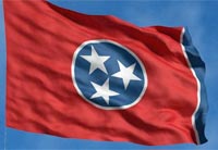 Photograph of the state flag of Tennessee